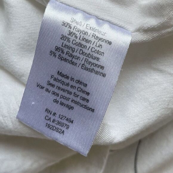 HEARTLOOM Rhea Dress Women XS Side Button Striped Mini Linen Blend Sleeveless - Picture 12 of 13